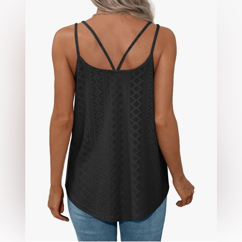 EYELET EMBROIDERY SCOOP-NECK CAMISOLE 🖤 - Picture 3 of 14